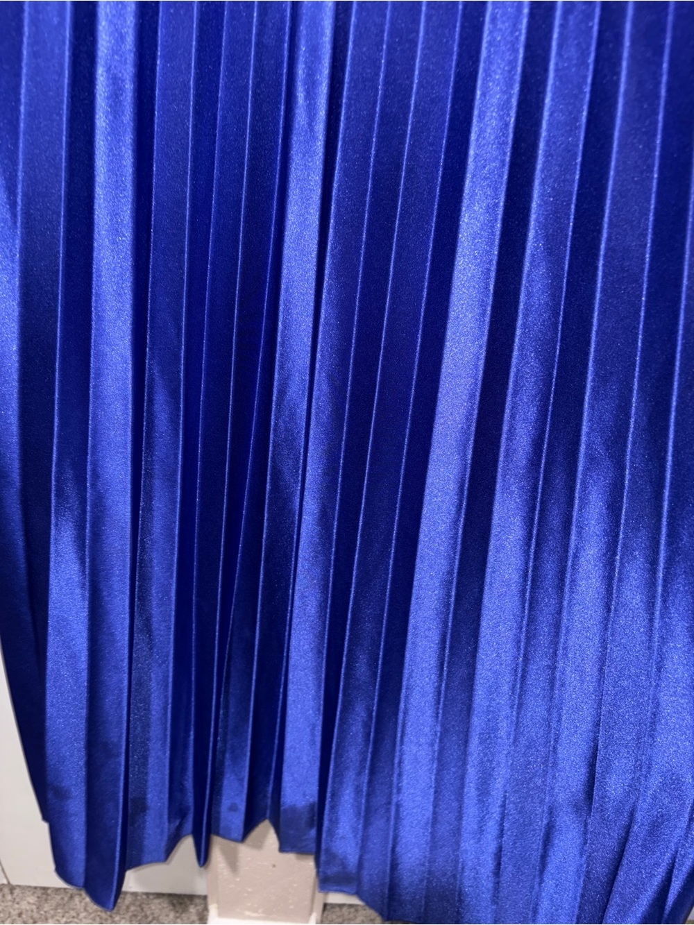 Royal Blue Pleated Strapless Gown – Rhinestone Imperial Waist Maxi Size 3 - Picture 6 of 12